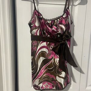 Heart Soul Pink and Brown Swirl Cami